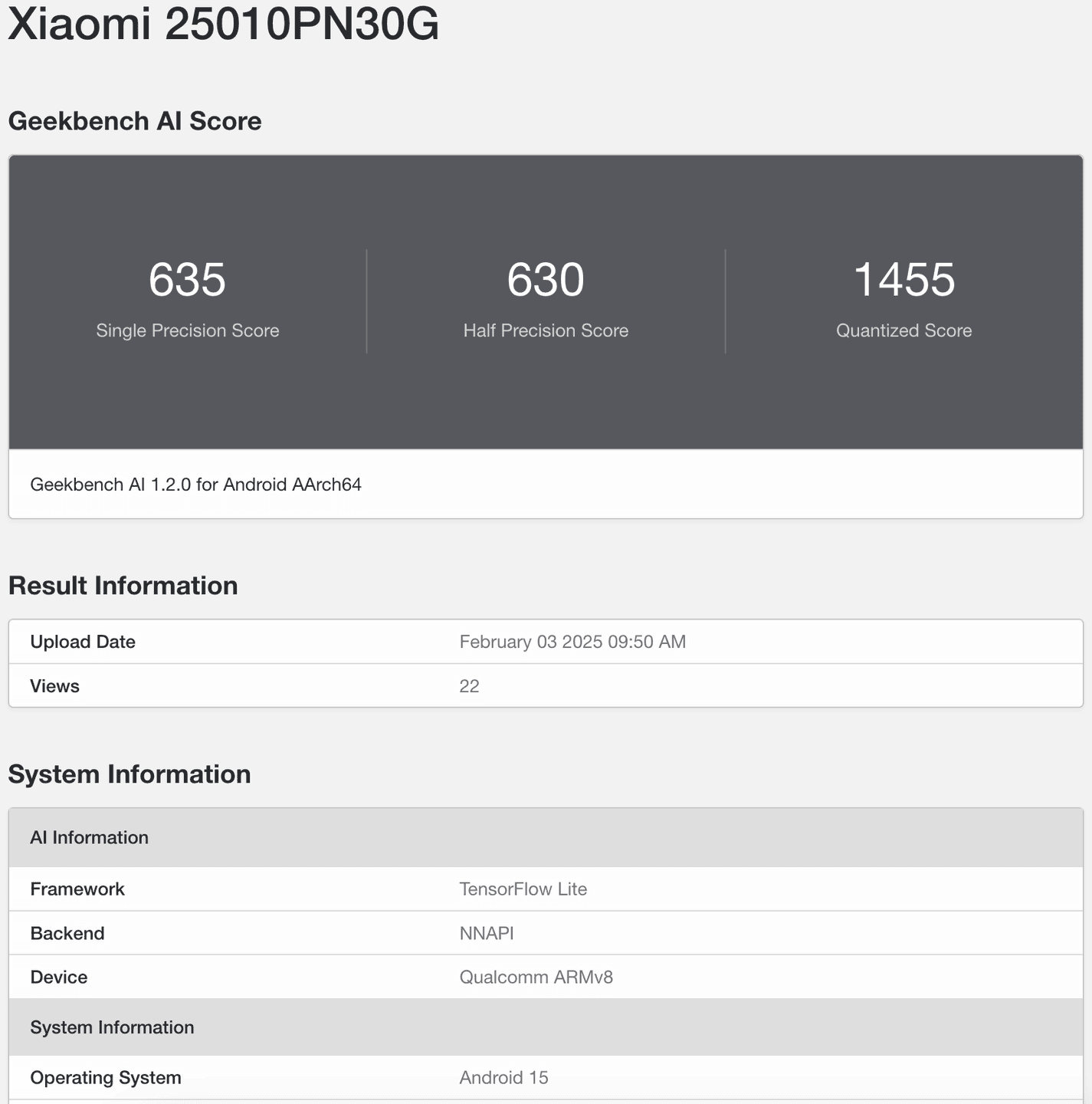 Прототип Xiaomi 15 Ultra попал в базу данных бенчмарка до своего релиза